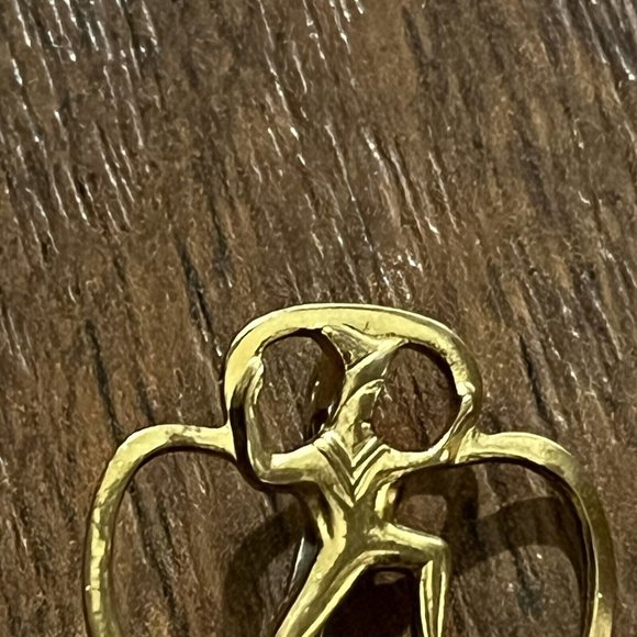 Vintage 1960s Girl Scouts Of America Brownie Trefoil Gold Pin Brooch - Picture 2 of 14